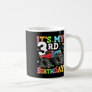 Kids Monster Truck Its My 3rd Birthday Boy 3 Three Coffee Mug