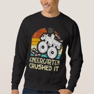 Kids Monster Truck Kindergarten Crushed It Graduat Sweatshirt