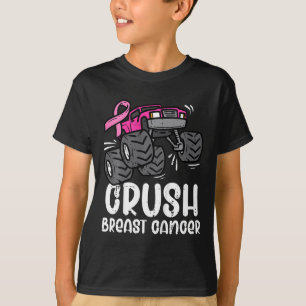 Kids Monster Truck Pink Breast Cancer Awareness Ki T-Shirt