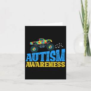 Kids Monster Truck Puzzle Piece Autism Awareness B Card