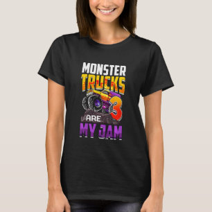 Kids Monster Trucks Are My Jam 3rd Birthday Monste T-Shirt