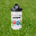 Kids Monsters Photo Water Bottle<br><div class="desc">This monster themed water bottle is perfect for kids at school or on the go. The bottle features,  4 monsters in shades of green,  blue and red,  bunting and their name. The font styles,  sizes and colours can be changed after personalizing by clicking on the customize further link.</div>