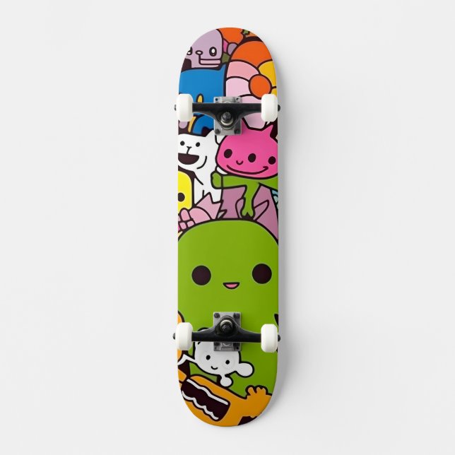 Kids Monsters Skateboard Par Claire Firley (Recto)