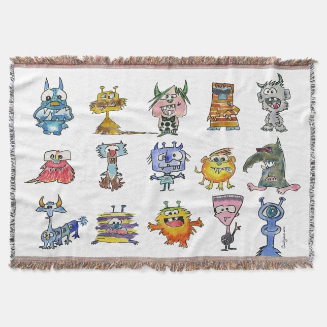 Kids Monsters Throw Blanket (Front)