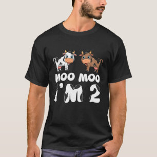 Kids Moo Moo I'm Two Cute Cow 2Nd Birthday Cows Gi T-Shirt