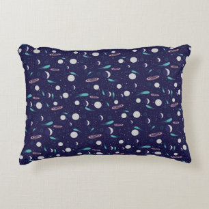 Kids Moon Meteor Black Hole Planet Comet Accent Pillow