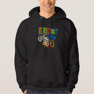 Kids Motorcycle Bike 6th Six Bday Boys 6 Years Bir Hoodie