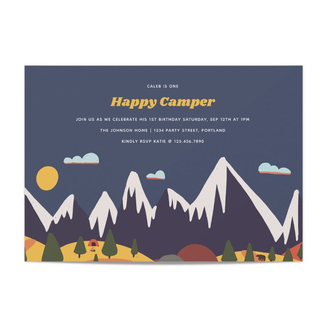 Kids Mountain Landscape Birthday Party Invitation (Creator Uploaded)