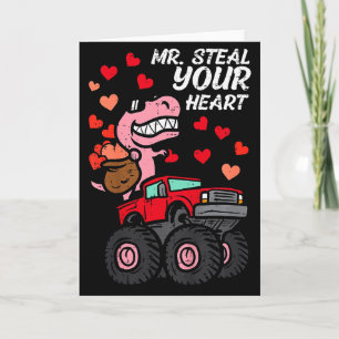 Kids Mr Steal Your Heart Monster Truck Valentines  Card