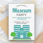 Kids Museum Birthday Party Invitation<br><div class="desc">Invite your guests with this unique museum theme birthday party invitation featuring a cute museum building with modern typography on a white background. Simply add your event details on this easy-to-use template to make it a one-of-a-kind invitation.</div>