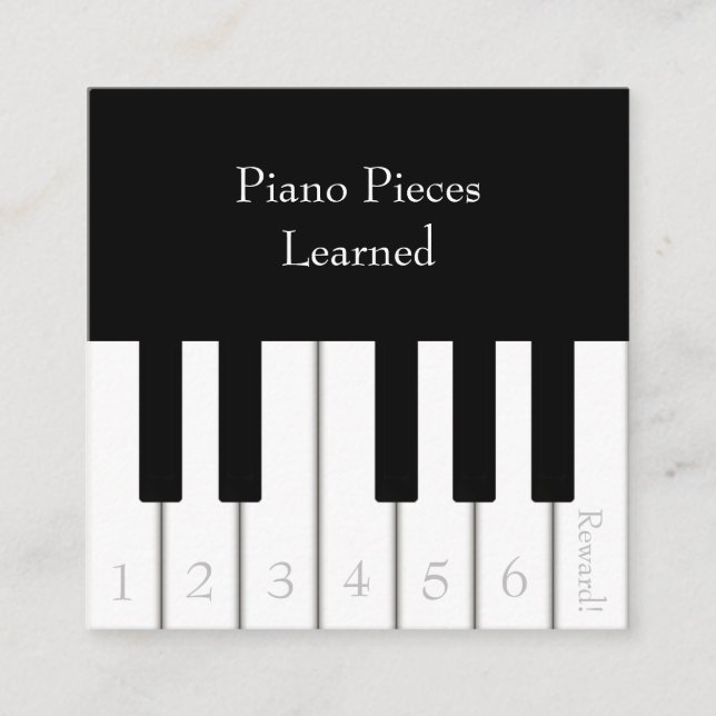 Kids Music Lesson Achievement Reward Card (Front)