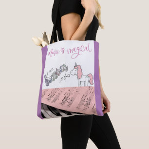 Kids music piano unicorn bag