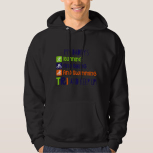 Kids My Daddy Tri & Keeping Up Triathlon Children  Hoodie
