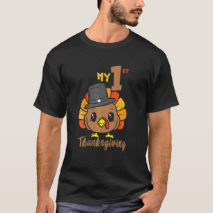Kids My First 1st Thanksgiving Cute Turkey Newborn T-Shirt