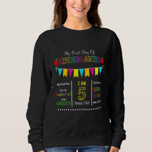 Kids My First Day Of Kindergarten Sign Design Tee