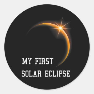 Kids My First Solar Eclipse Boys Girls 2024 Solar  Classic Round Sticker