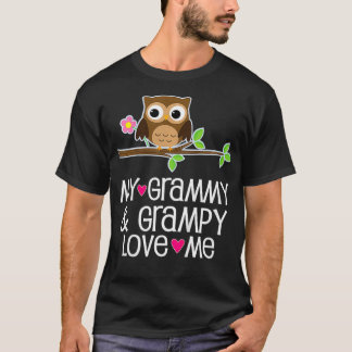 Kids My Grammy and Grampy Love Me Owl T-Shirt