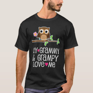 Kids My Grammy And Grampy Love Me Owl T-Shirt