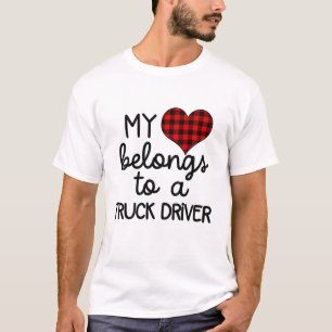 Kids My Heart Belongs To A Truck Driver Grandpa Fo T-Shirt