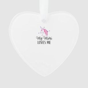 Kids My Mimi Loves Me Girl Unicorn Granddaughter T Ornament