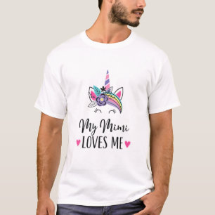 Kids My Mimi Loves Me Unicorn Granddaughter T-Shirt