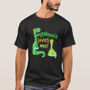 Kids My Nonnie Loves Me Grandson Dinosaur T-Shirt