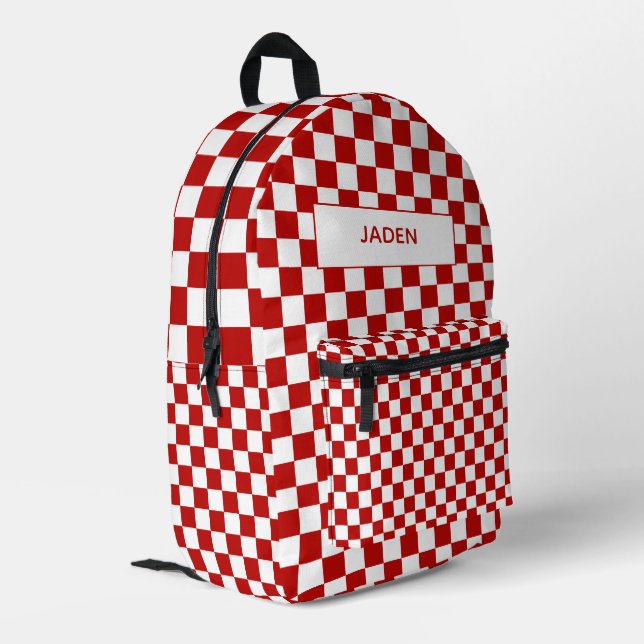 Kids Name Backpack Car Race Back To School (Back Corner Left)