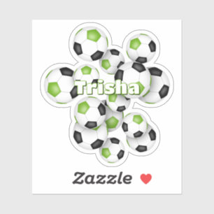 kids name bright green black soccer balls