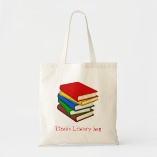 Kid's name cute books library bag