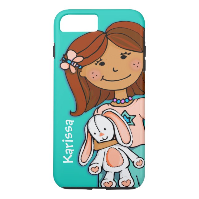 Kids name girl cuddle aqua cover (Back)
