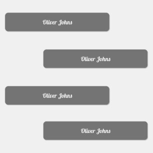 Kids Name Label School Grey Grey White