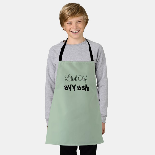 Kids Name Stylish Chef Apron (Worn)