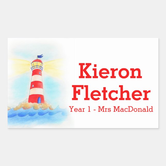 Kids named ID lighthouse stickers (Front)