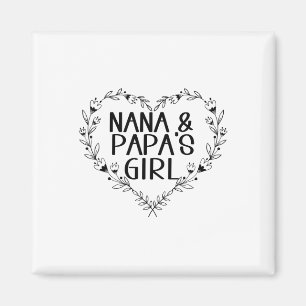 Kids Nana & Papas Girl Floral Heart To Grandda Magnet