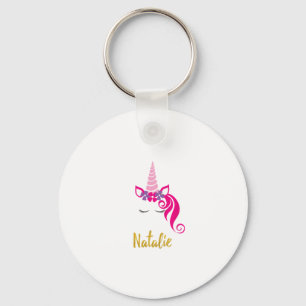 Kids Natalie Unicorn Shirt Girls Personalized Name Keychain
