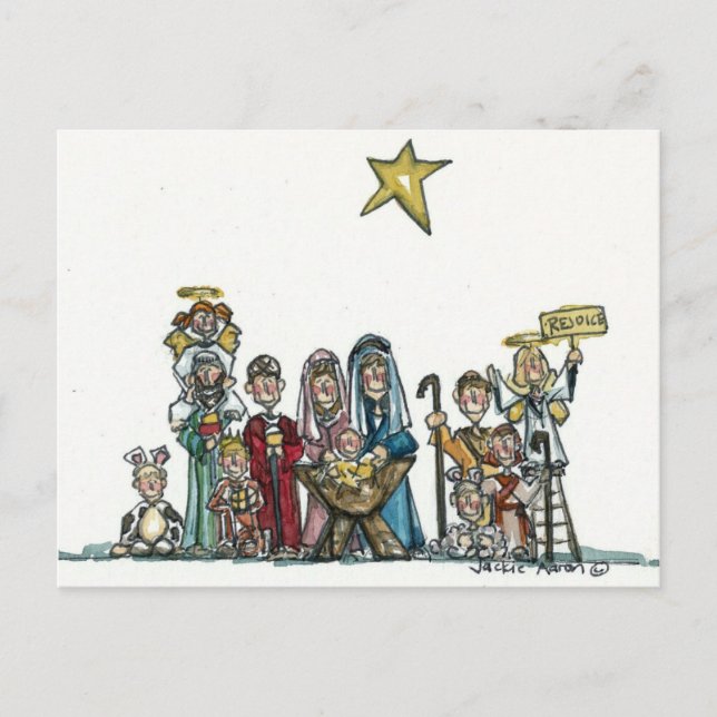kids nativity scene postcard (Front)