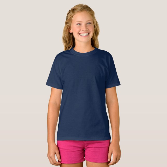 Kids Navy Blue T-Shirt / Customize (Front Full)