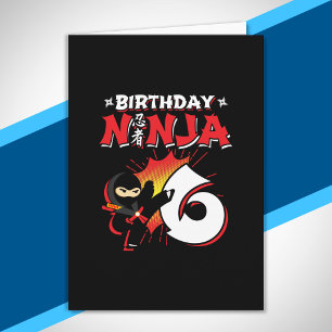 Kids Ninja Birthday Party Gift - 6 Year Old Card