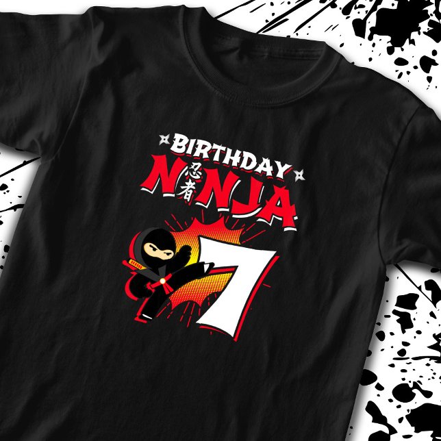 Kids Ninja Birthday Party Gift - 7 Year Old T-Shirt (Creator Uploaded)