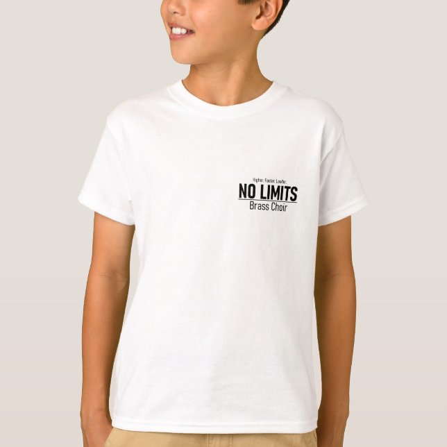 Kid's No Limits Brass front and back T-Shirt (Front)