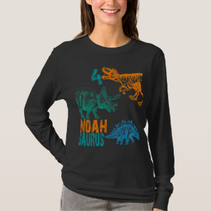 Kids Noah Saurus 4th Birthday  Boys Rex Bday Party T-Shirt