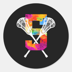 Kids Number 5 Years Lacrosse 5th Birthday  Classic Round Sticker