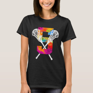 Kids Number 5 Years Lacrosse 5th Birthday T-Shirt