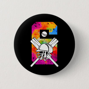 Kids Number 6 Years Cricket 6th Birthday 1 2 Inch Round Button