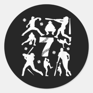 Kids Number 7 Years Bysebyll 7th Birthday  Classic Round Sticker