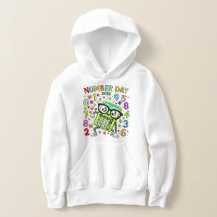 Kids Number Day Hoodie   Colourful Maths Numbers