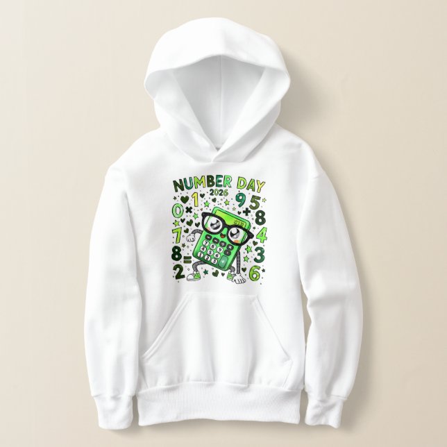 Kids Number Day Hoodie | Maths Calculator Design (Poser)