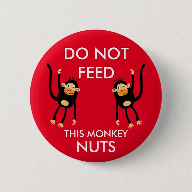 Kids Nut Allergy Warning 2 Inch Round Button (Front)
