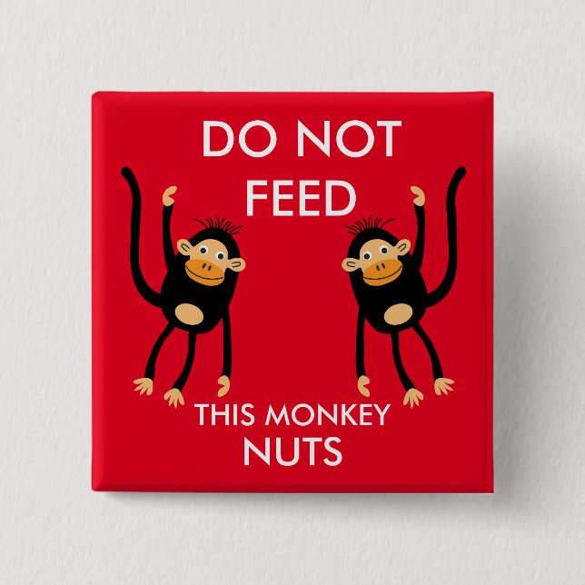 Kids Nut Allergy Warning 2 Inch Square Button (Front)