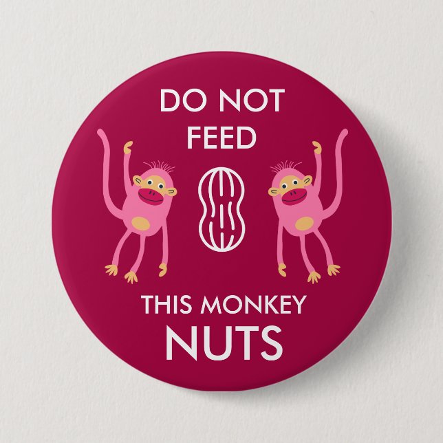 Kids Nut Allergy Warning 3 Inch Round Button (Front)